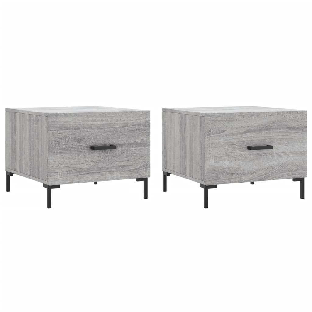 Tavolini Salotto 2pz Grigio Sonoma 50x50x40cm Legno Multistrato