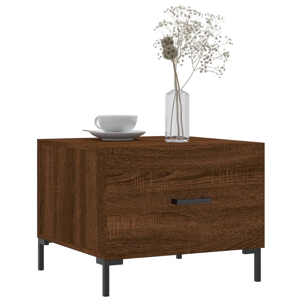 Tavolino da Salotto Rovere Marrone 50x50x40cm Legno Multistrato | homemem39