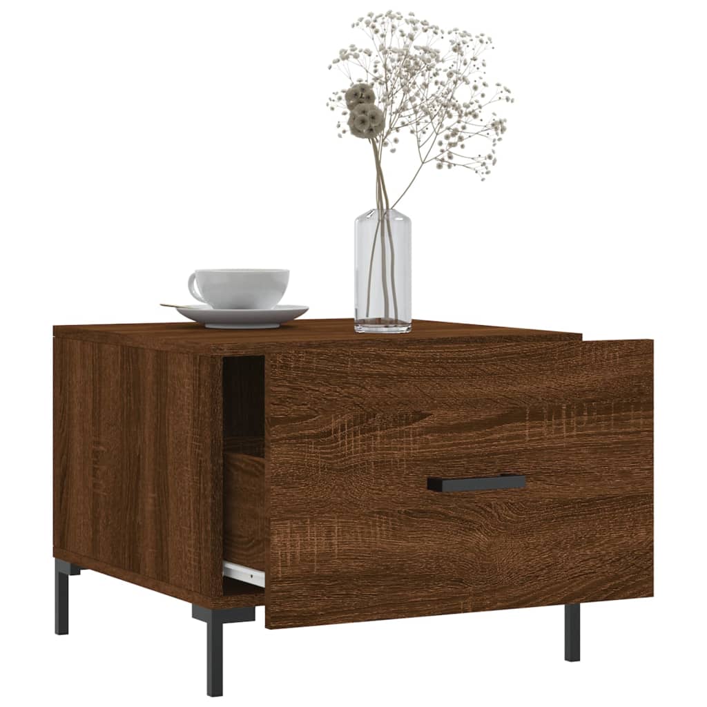 Tavolini Salotto 2 pz Rovere Marrone 50x50x40 Legno Multistrato
