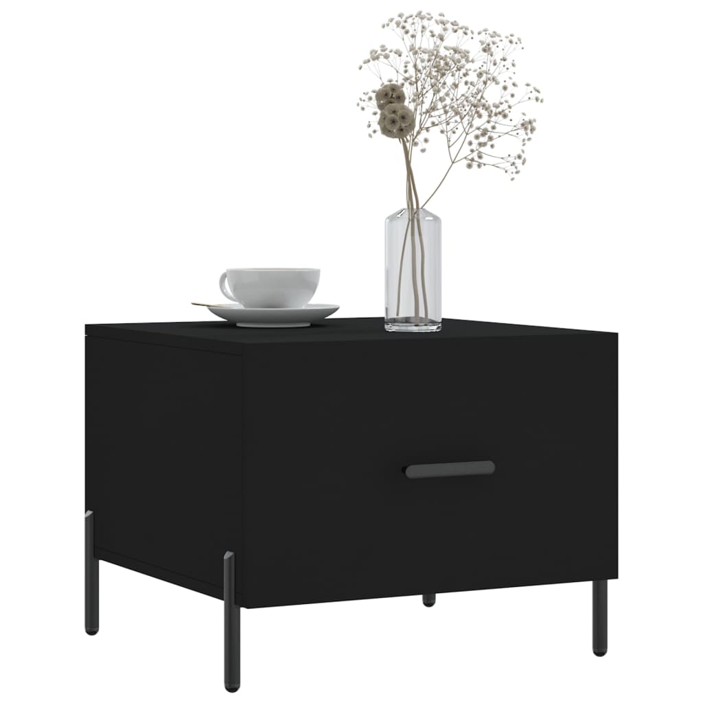Tavolino da Salotto Nero 50x50x40 cm in Legno Multistrato