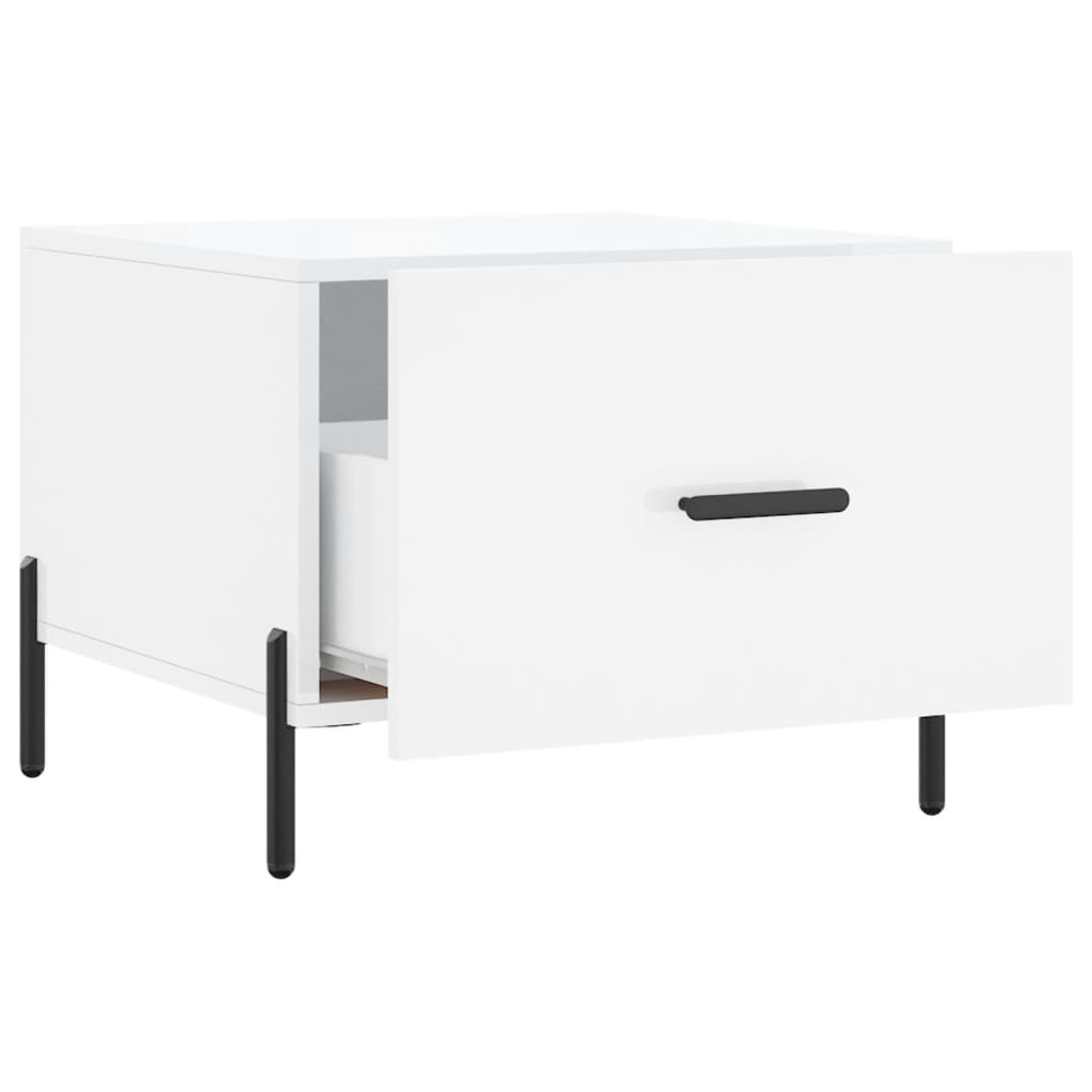 Tavolini Salotto 2pz Bianco Lucido 50x50x40cm Legno Multistrato | homemem39