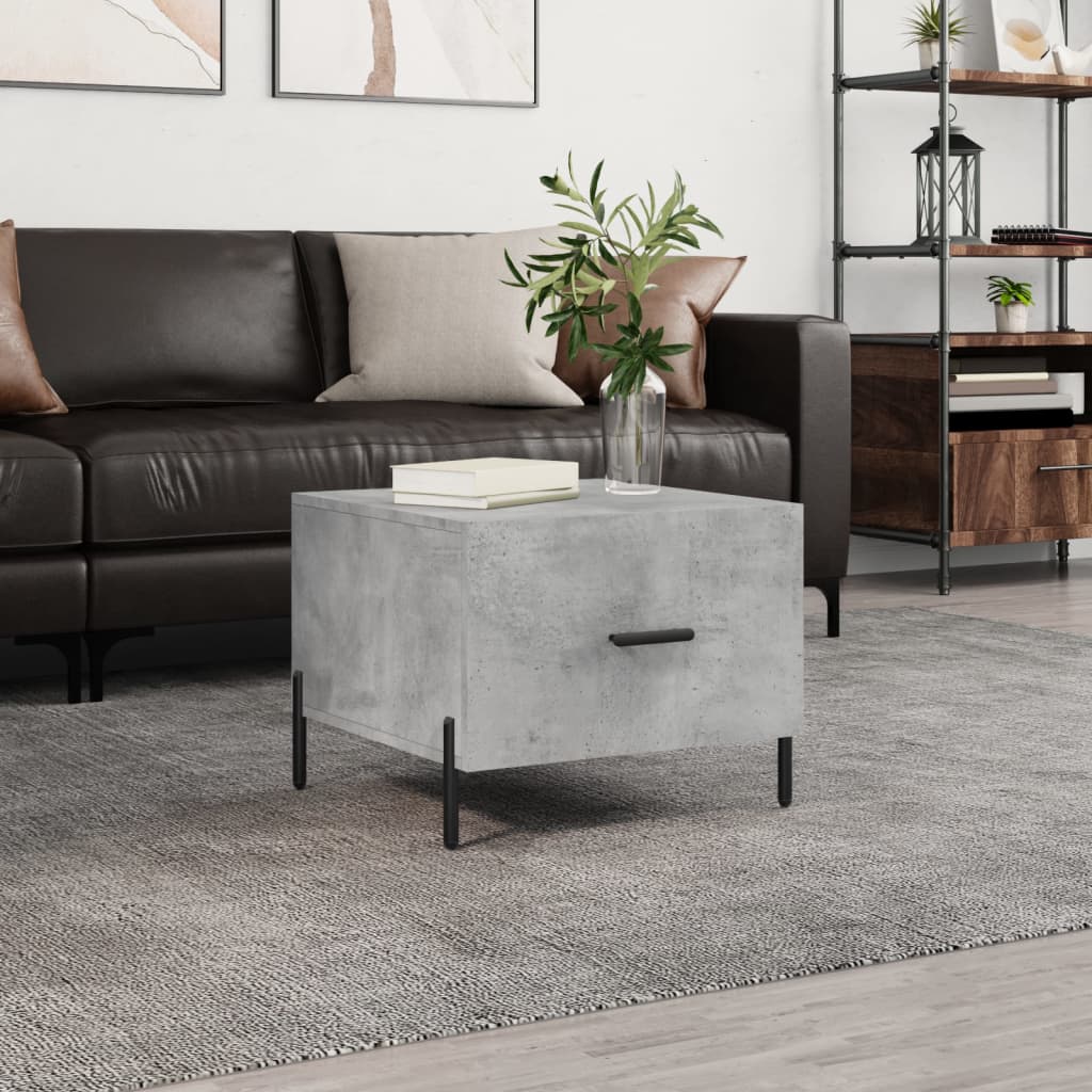 Tavolino Salotto Grigio Cemento 50x50x40 cm Legno Multistrato | homemem39
