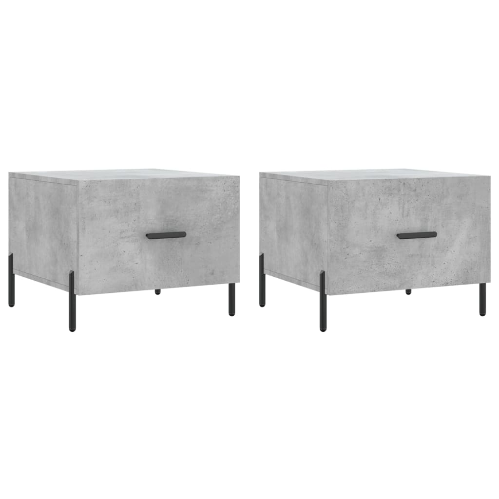 Tavolini Salotto 2pz Grigio Cemento 50x50x40 Legno Multistrato