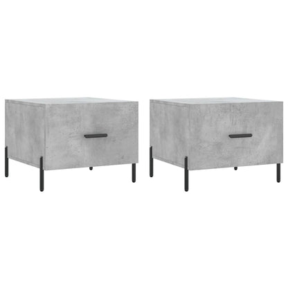 Tavolini Salotto 2pz Grigio Cemento 50x50x40 Legno Multistrato