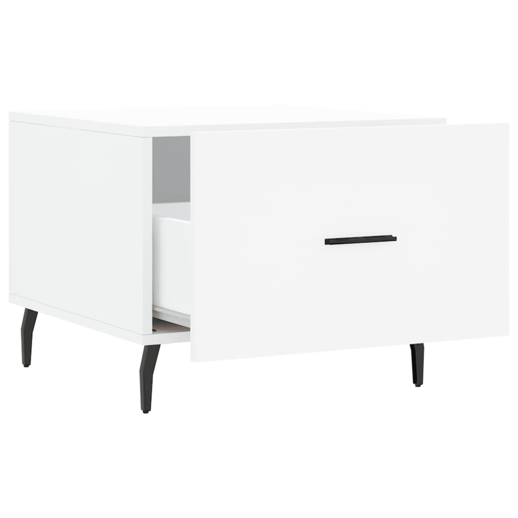 Tavolino da Salotto Bianco 50x50x40 cm in Legno Multistrato | homemem39