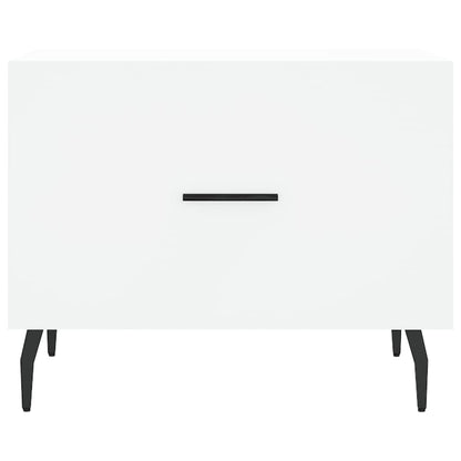 Tavolini da Salotto 2 pz Bianchi 50x50x40 cm Legno Multistrato | homemem39