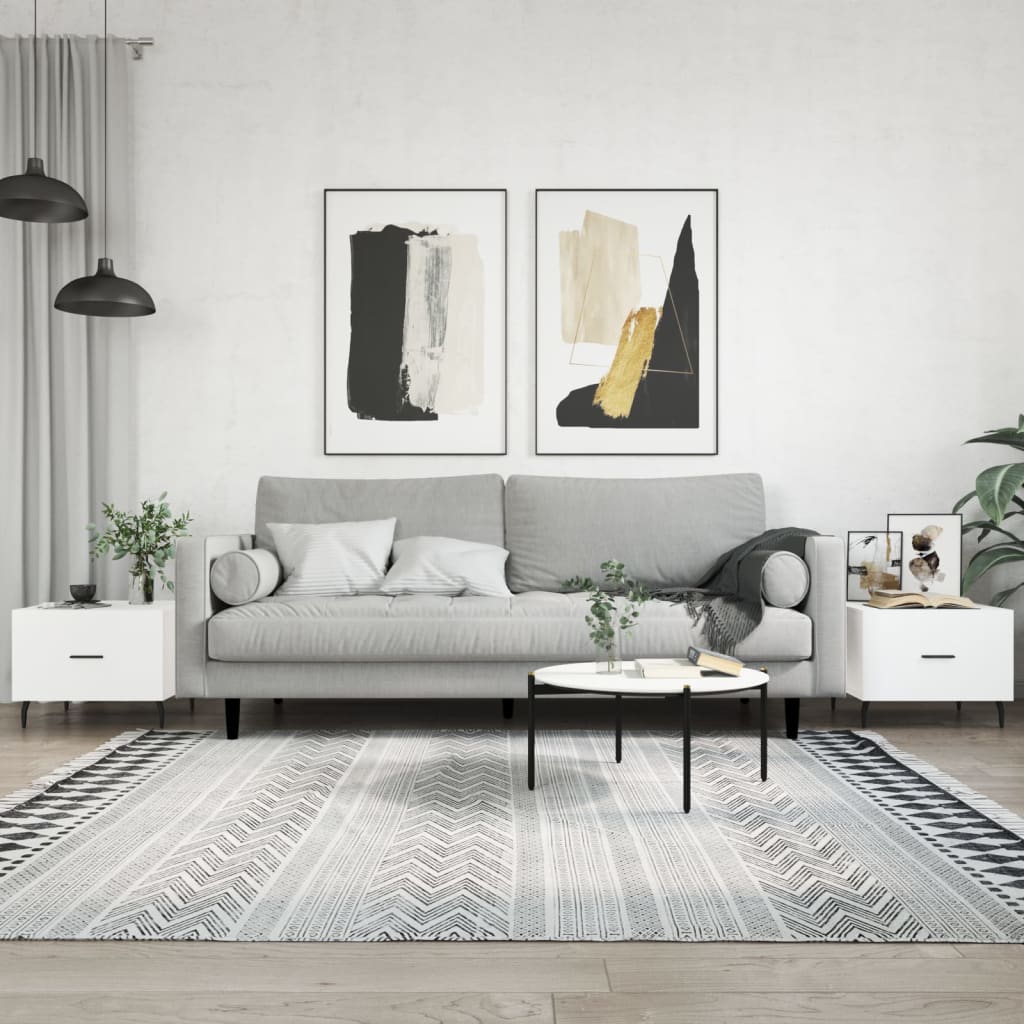 Tavolini da Salotto 2 pz Bianchi 50x50x40 cm Legno Multistrato | homemem39