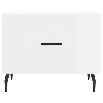 Tavolino da Salotto Bianco Lucido 50x50x40 cm Legno Multistrato | homemem39