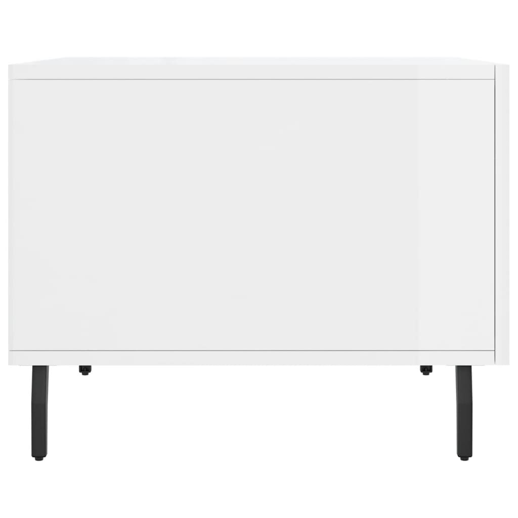 Tavolino da Salotto Bianco Lucido 50x50x40 cm Legno Multistrato | homemem39