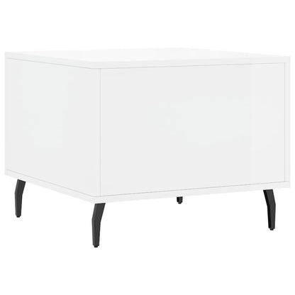 Tavolino da Salotto Bianco Lucido 50x50x40 cm Legno Multistrato | homemem39