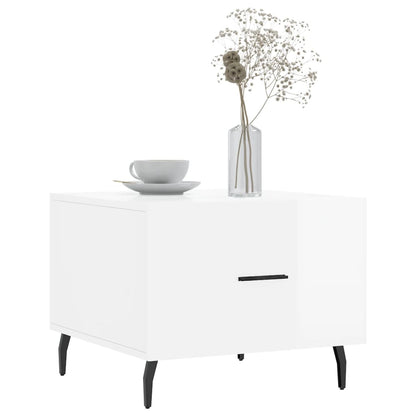 Tavolini Salotto 2pz Bianco Lucido 50x50x40cm Legno Multistrato | homemem39