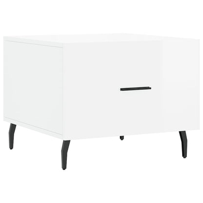 Tavolini Salotto 2pz Bianco Lucido 50x50x40cm Legno Multistrato | homemem39