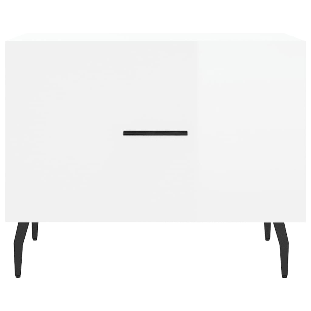 Tavolini Salotto 2pz Bianco Lucido 50x50x40cm Legno Multistrato | homemem39