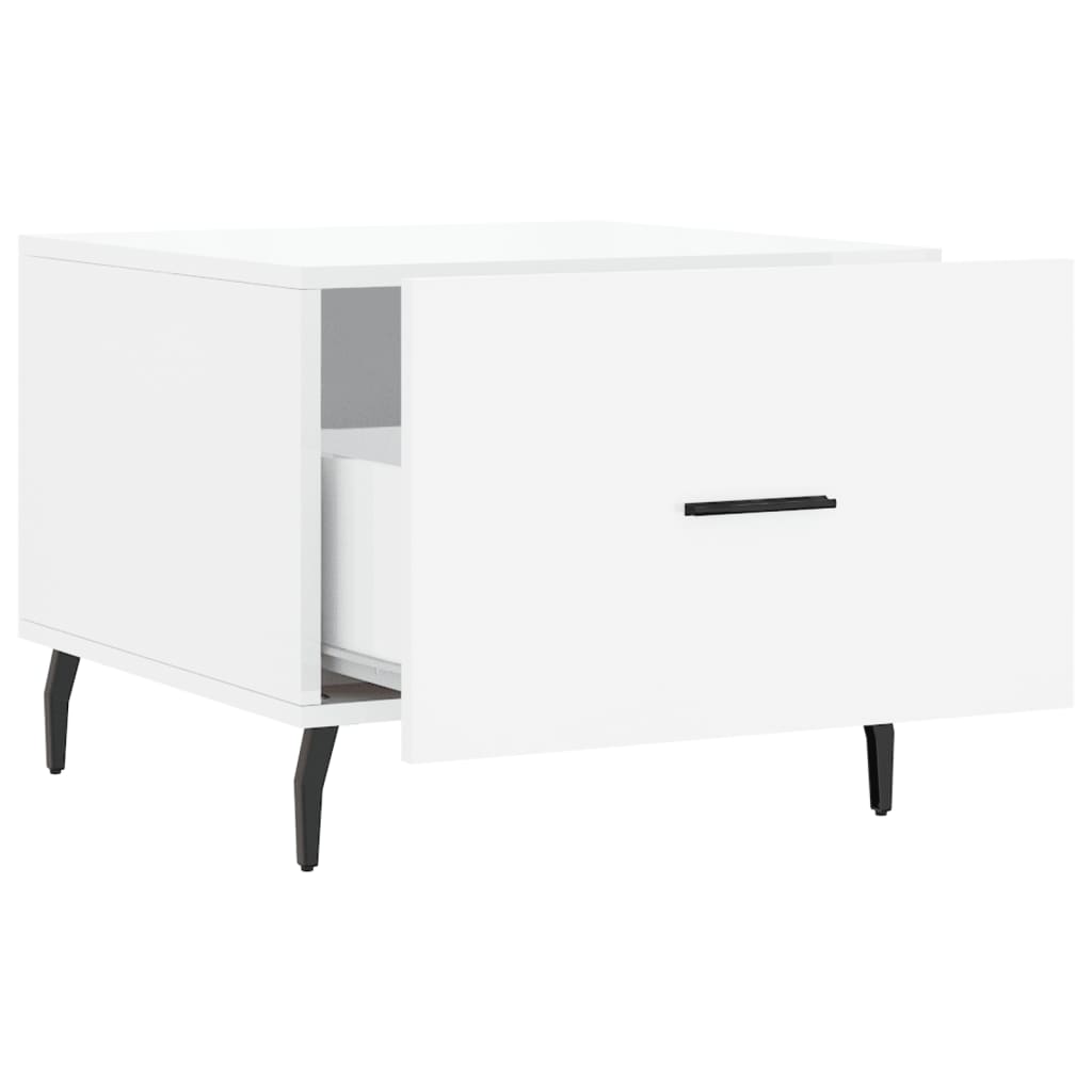 Tavolini Salotto 2pz Bianco Lucido 50x50x40cm Legno Multistrato | homemem39
