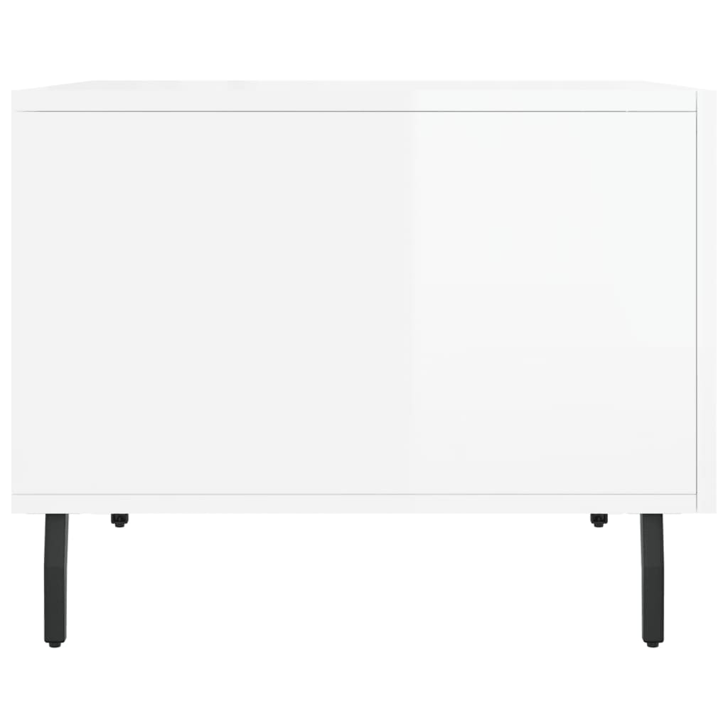 Tavolini Salotto 2pz Bianco Lucido 50x50x40cm Legno Multistrato | homemem39