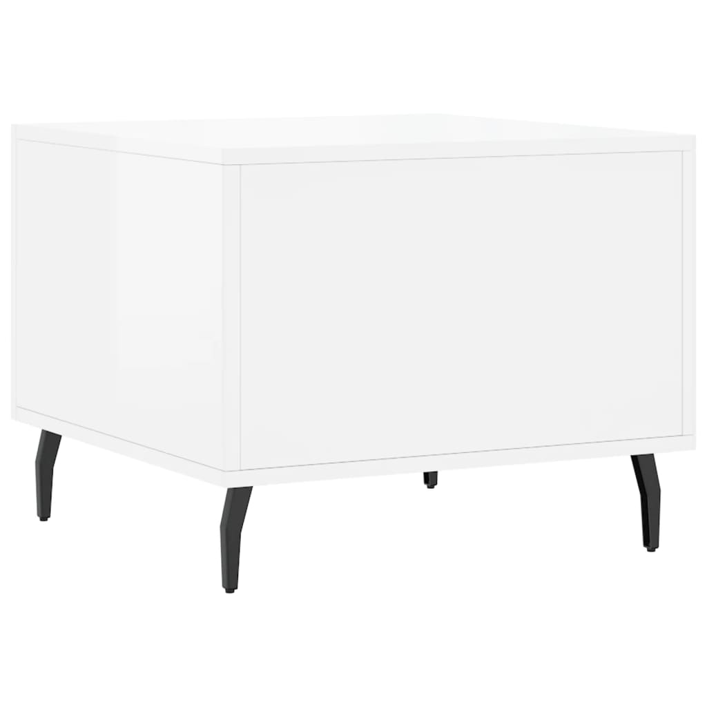 Tavolini Salotto 2pz Bianco Lucido 50x50x40cm Legno Multistrato | homemem39