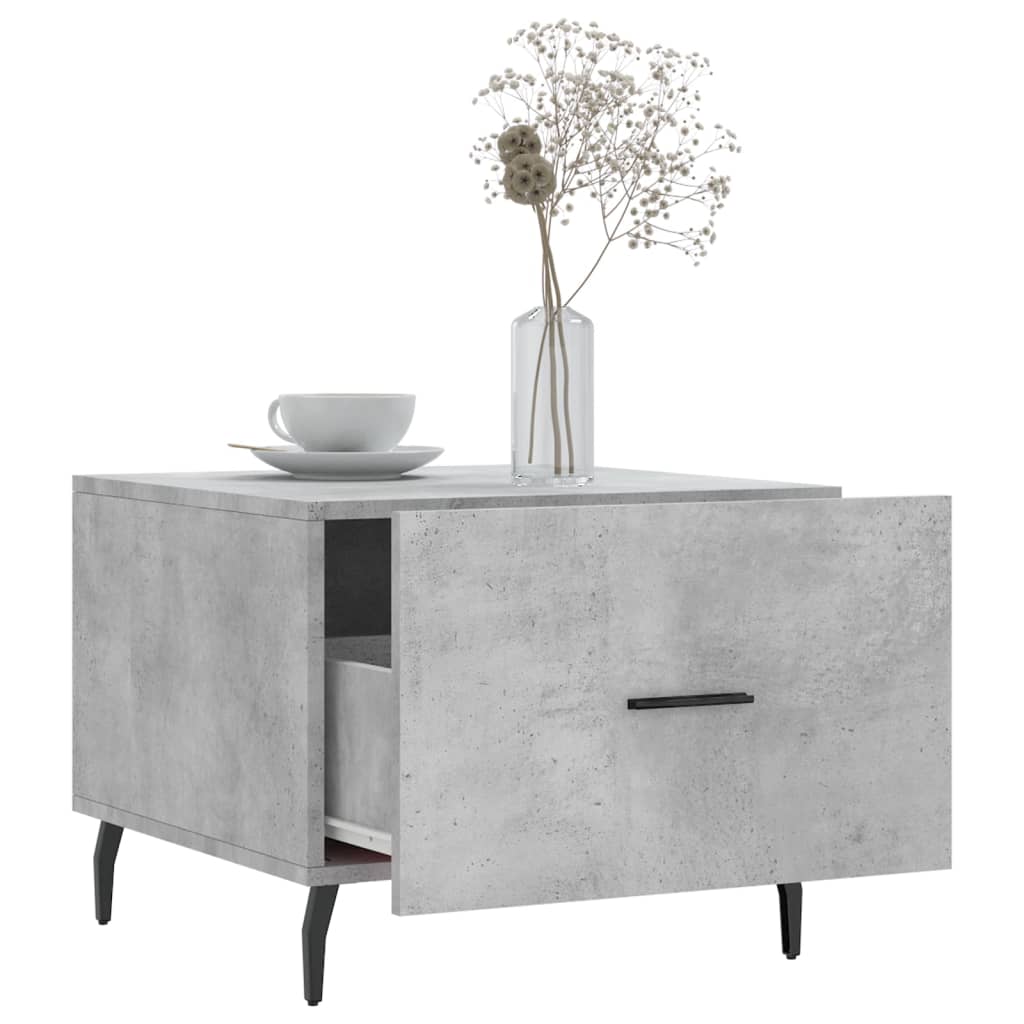 Tavolino Salotto Grigio Cemento 50x50x40 cm Legno Multistrato