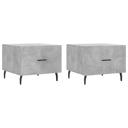 Tavolini Salotto 2pz Grigio Cemento 50x50x40 Legno Multistrato | homemem39