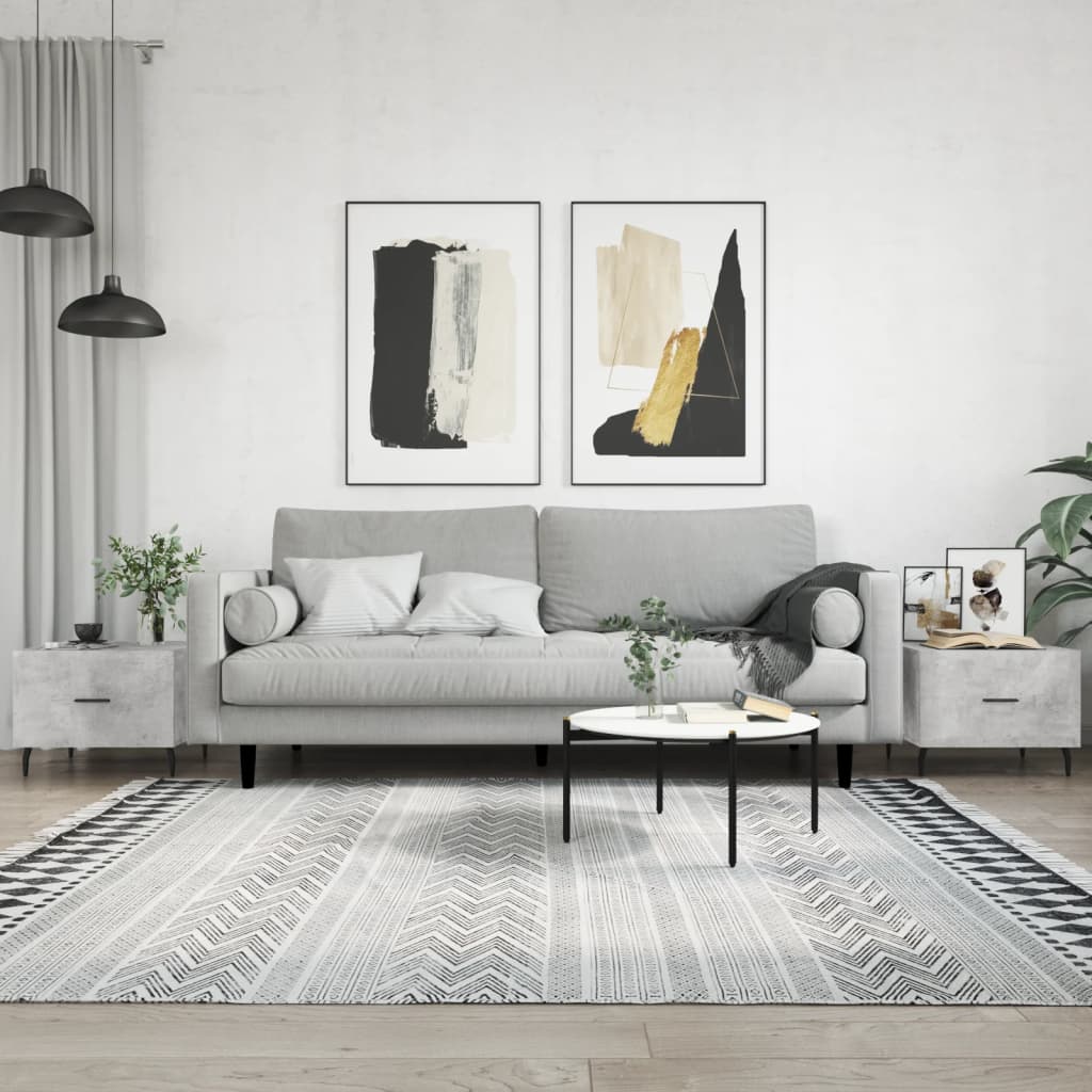 Tavolini Salotto 2pz Grigio Cemento 50x50x40 Legno Multistrato | homemem39