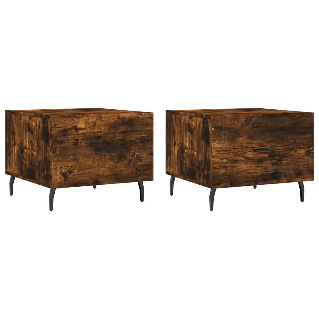 Tavolini Salotto 2 pz Rovere Fumo 50x50x40cm Legno Multistrato | homemem39
