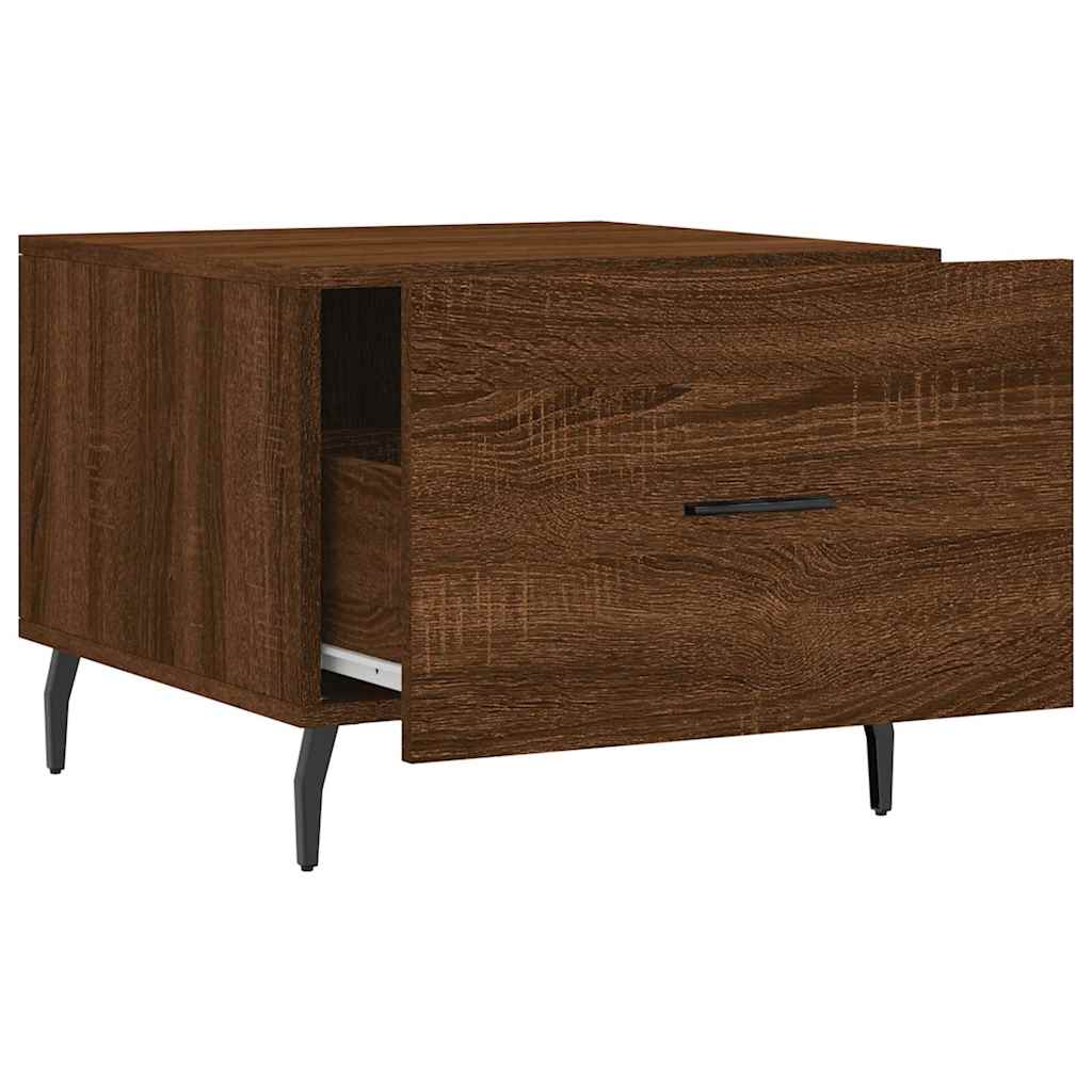 Tavolino da Salotto Rovere Marrone 50x50x40cm Legno Multistrato | homemem39