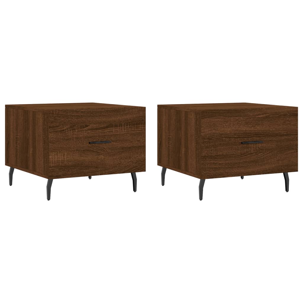 Tavolini Salotto 2 pz Rovere Marrone 50x50x40 Legno Multistrato | homemem39
