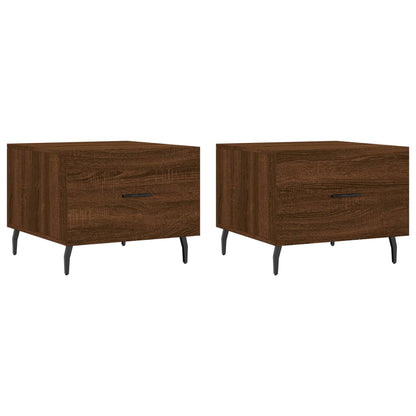 Tavolini Salotto 2 pz Rovere Marrone 50x50x40 Legno Multistrato | homemem39