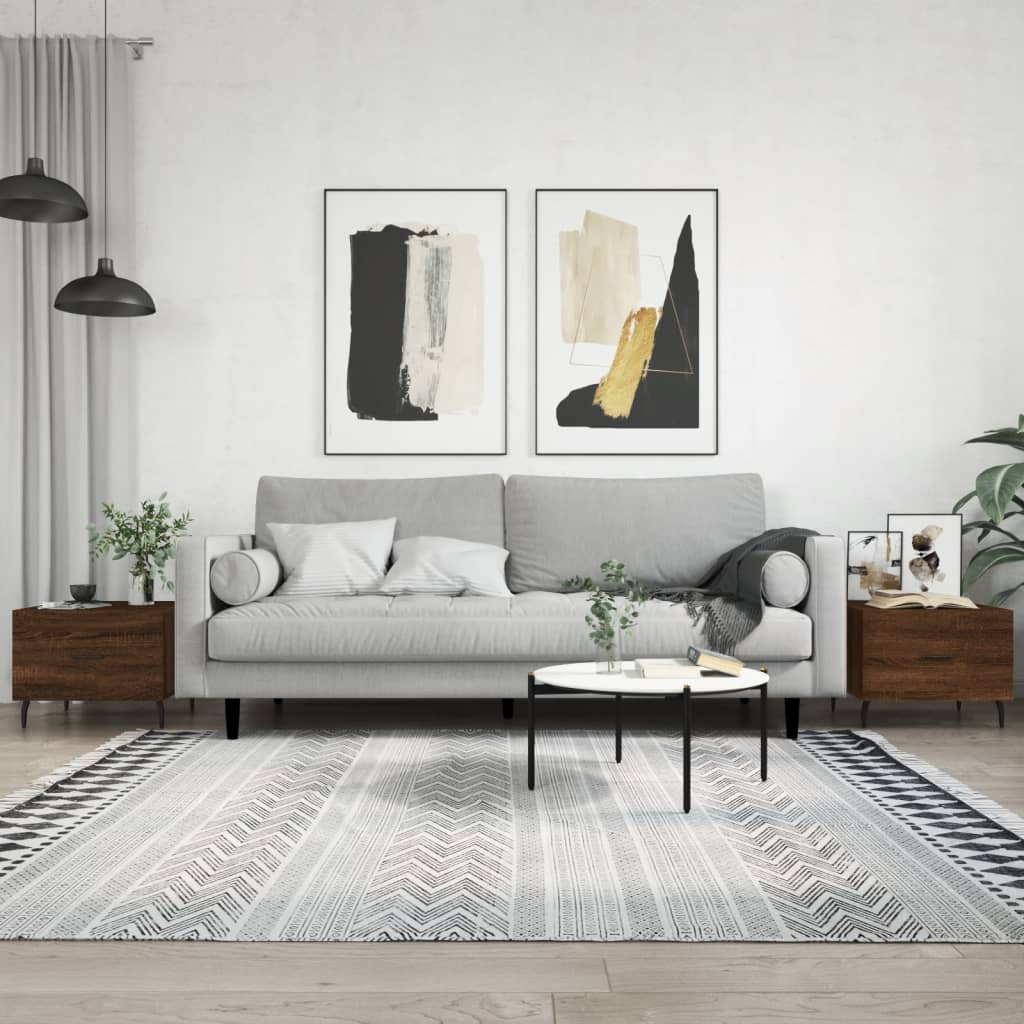 Tavolini Salotto 2 pz Rovere Marrone 50x50x40 Legno Multistrato | homemem39