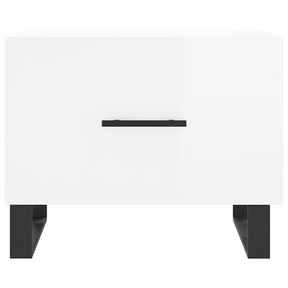 Tavolini Salotto 2pz Bianco Lucido 50x50x40cm Legno Multistrato | homemem39