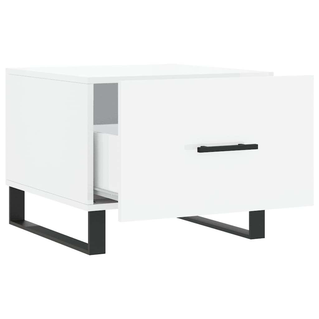 Tavolini Salotto 2pz Bianco Lucido 50x50x40cm Legno Multistrato | homemem39
