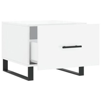 Tavolini Salotto 2pz Bianco Lucido 50x50x40cm Legno Multistrato | homemem39