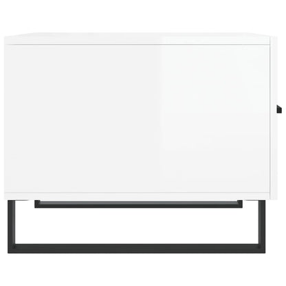 Tavolini Salotto 2pz Bianco Lucido 50x50x40cm Legno Multistrato | homemem39