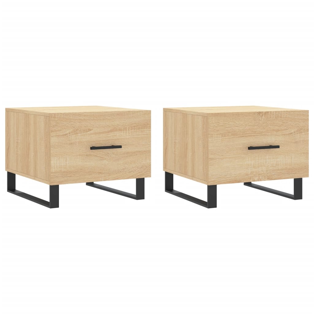 Tavolini Salotto 2pz Rovere Sonoma 50x50x40cm Legno Multistrato | homemem39