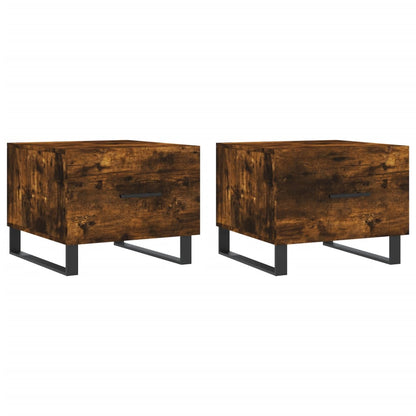 Tavolini Salotto 2 pz Rovere Fumo 50x50x40cm Legno Multistrato | homemem39