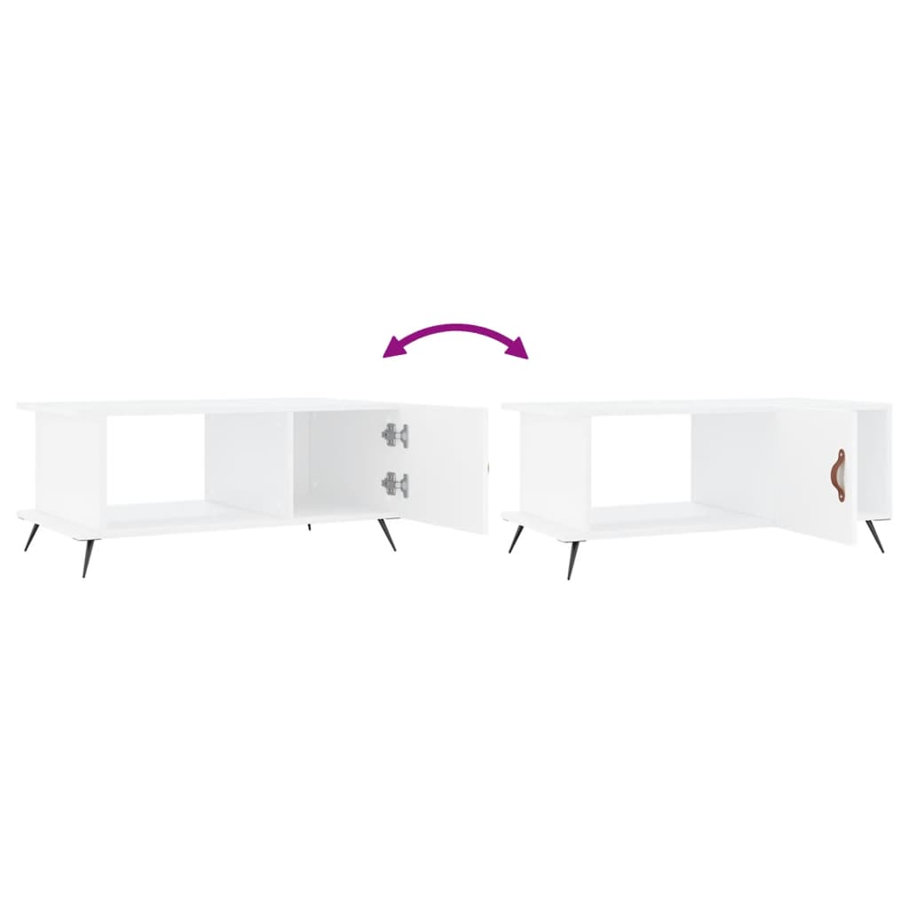 Tavolino da Salotto Bianco 90x50x40 cm in Legno Multistrato