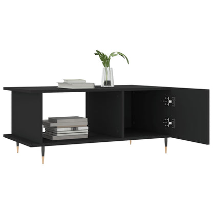 Tavolino da Salotto Nero 90x50x40 cm in Legno Multistrato
