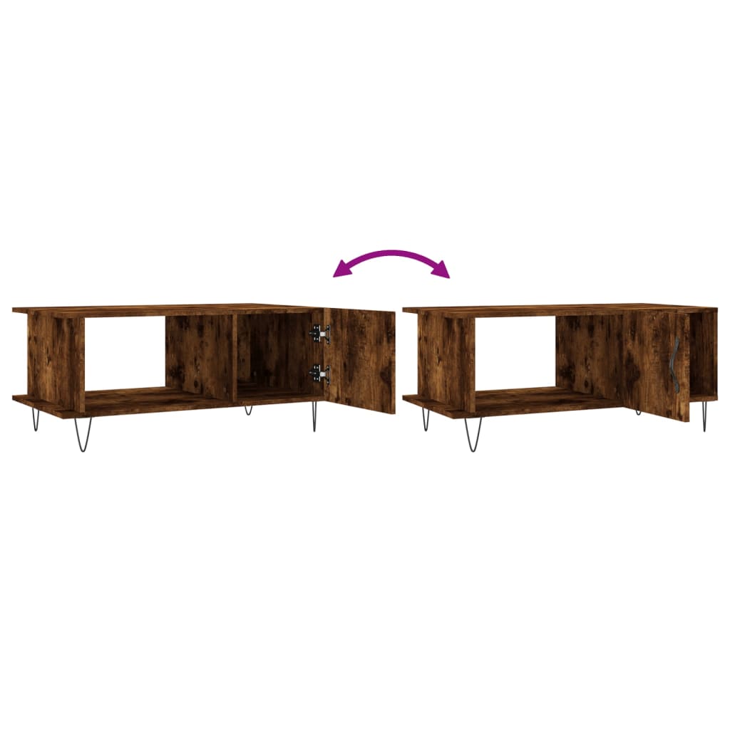 Tavolino da Salotto Rovere Fumo 90x50x40cm in Legno Multistrato | homemem39
