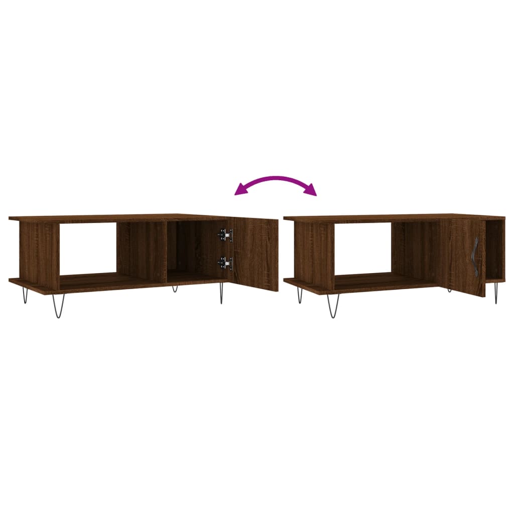 Tavolino da Salotto Rovere Marrone 90x50x40cm Legno Multistrato | homemem39