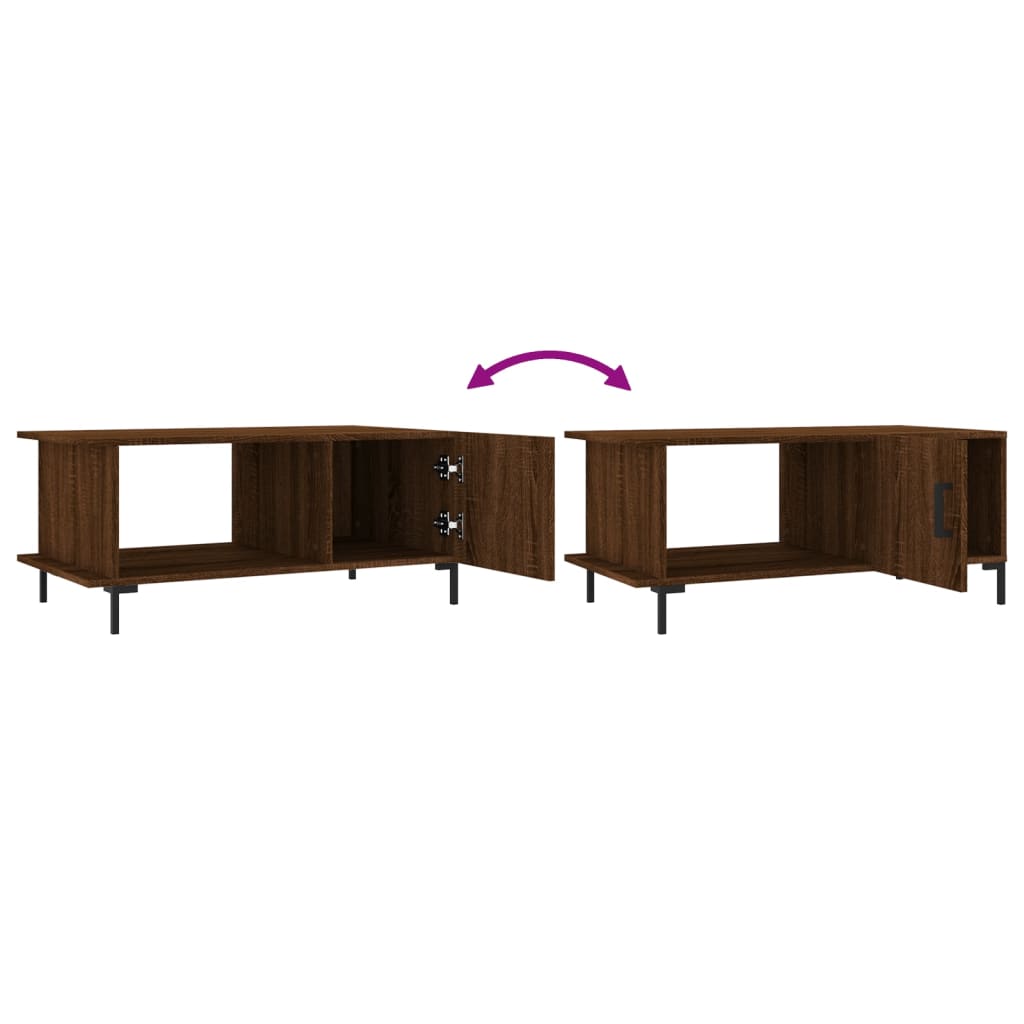 Tavolino da Salotto Rovere Marrone 90x50x40cm Legno Multistrato | homemem39