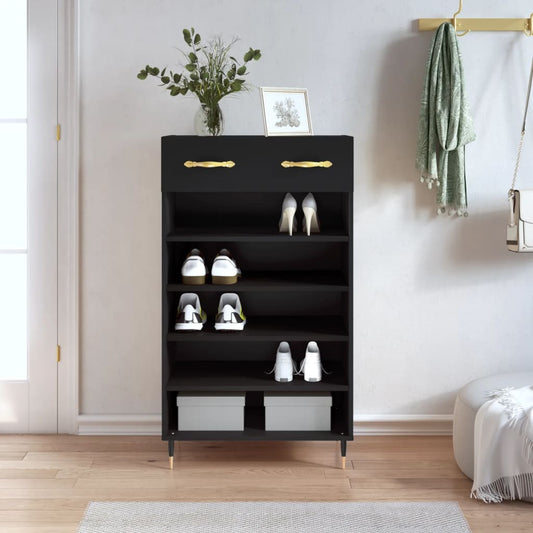 Scarpiera Nera 60x35x105 cm in Legno Multistrato - homemem39