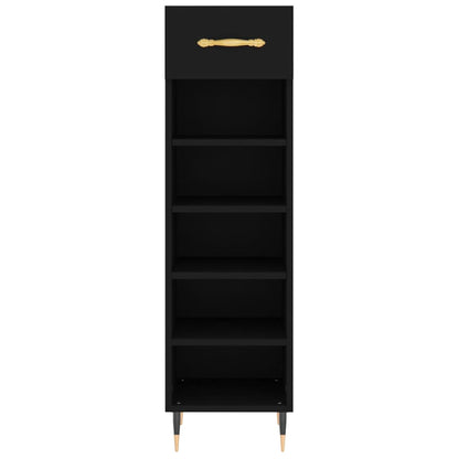 Scarpiera Nera 30x35x105 cm in Legno Multistrato - homemem39