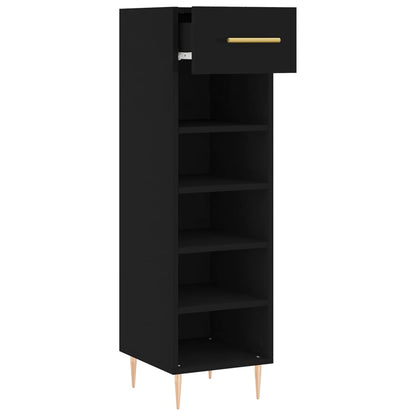 Scarpiera Nera 30x35x105 cm in Legno Multistrato - homemem39