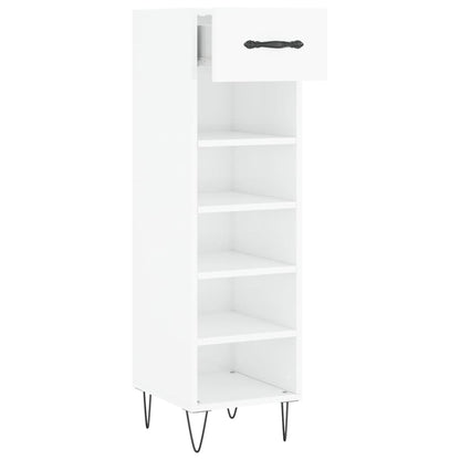 Scarpiera Bianco Lucido 30x35x105 cm in Legno Multistrato - homemem39
