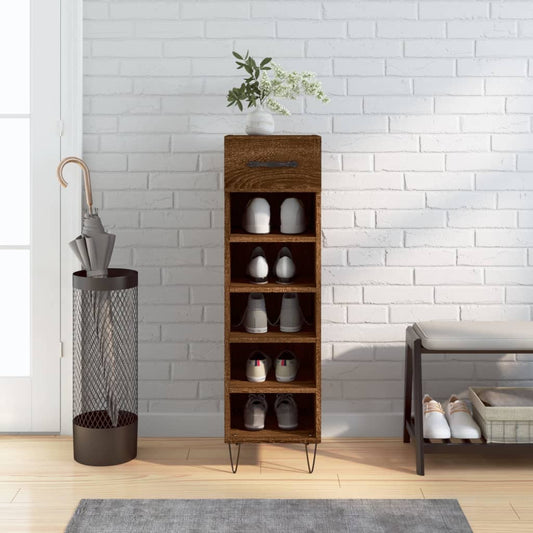 Scarpiera Rovere Marrone 30x35x105 cm in Legno Multistrato - homemem39