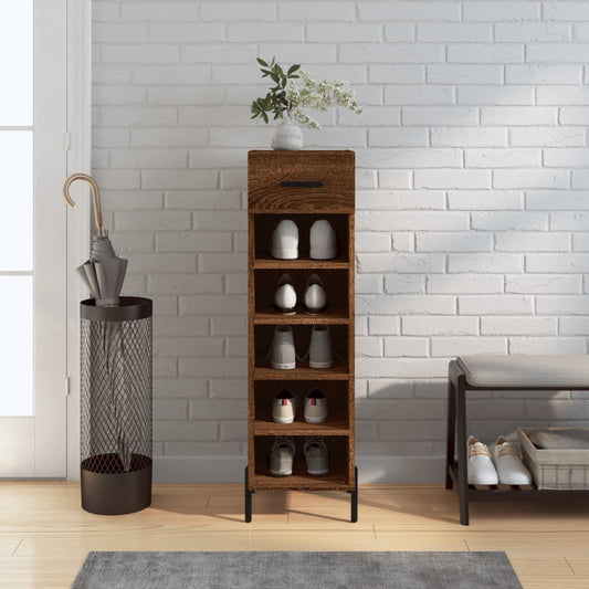 Scarpiera Rovere Marrone 30x35x105 cm in Legno Multistrato - homemem39