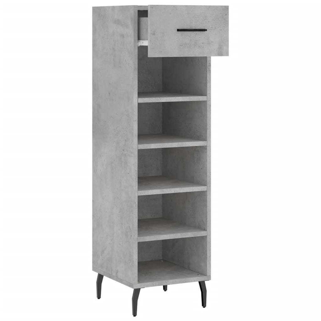 Scarpiera Grigio Cemento 30x35x105 cm in Legno Multistrato - homemem39