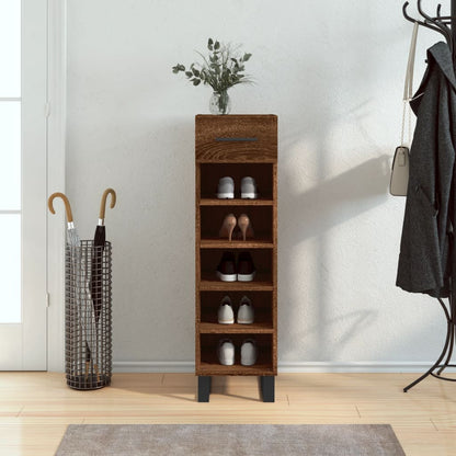 Scarpiera Rovere Marrone 30x35x105 cm in Legno Multistrato - homemem39