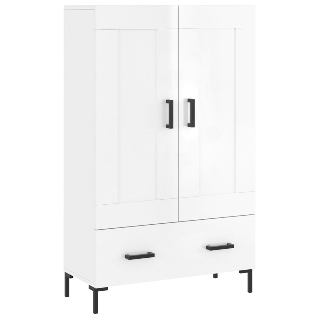 Credenza Bianco Lucido 69,5x31x115 cm in Legno Multistrato - homemem39