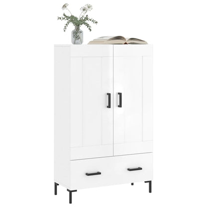 Credenza Bianco Lucido 69,5x31x115 cm in Legno Multistrato - homemem39