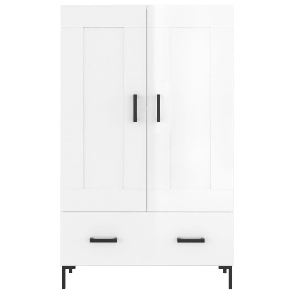 Credenza Bianco Lucido 69,5x31x115 cm in Legno Multistrato - homemem39